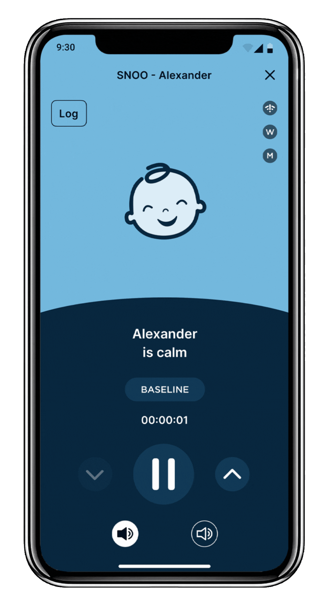 Screenshot of the SNOO App